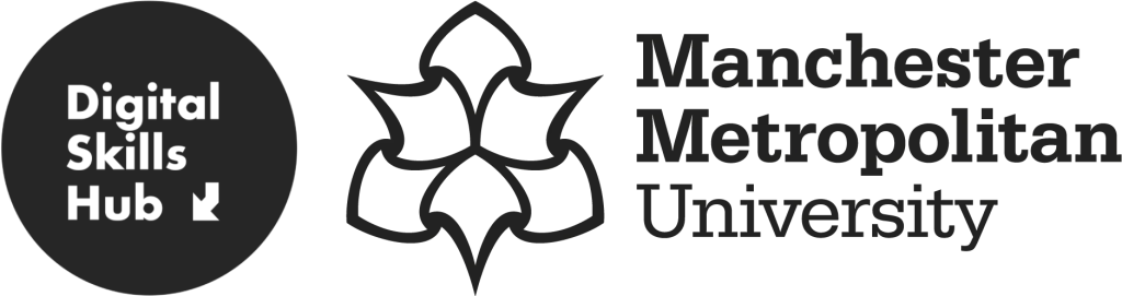 Digital Skills Hub logo and MMU logo